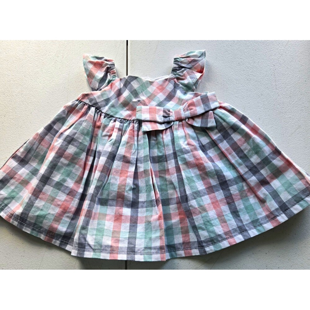 Just One You made by Carter's Newborn Plaid Flutter Sleeve Cotton Dress